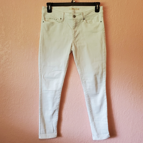 levi's 711 skinny white jeans